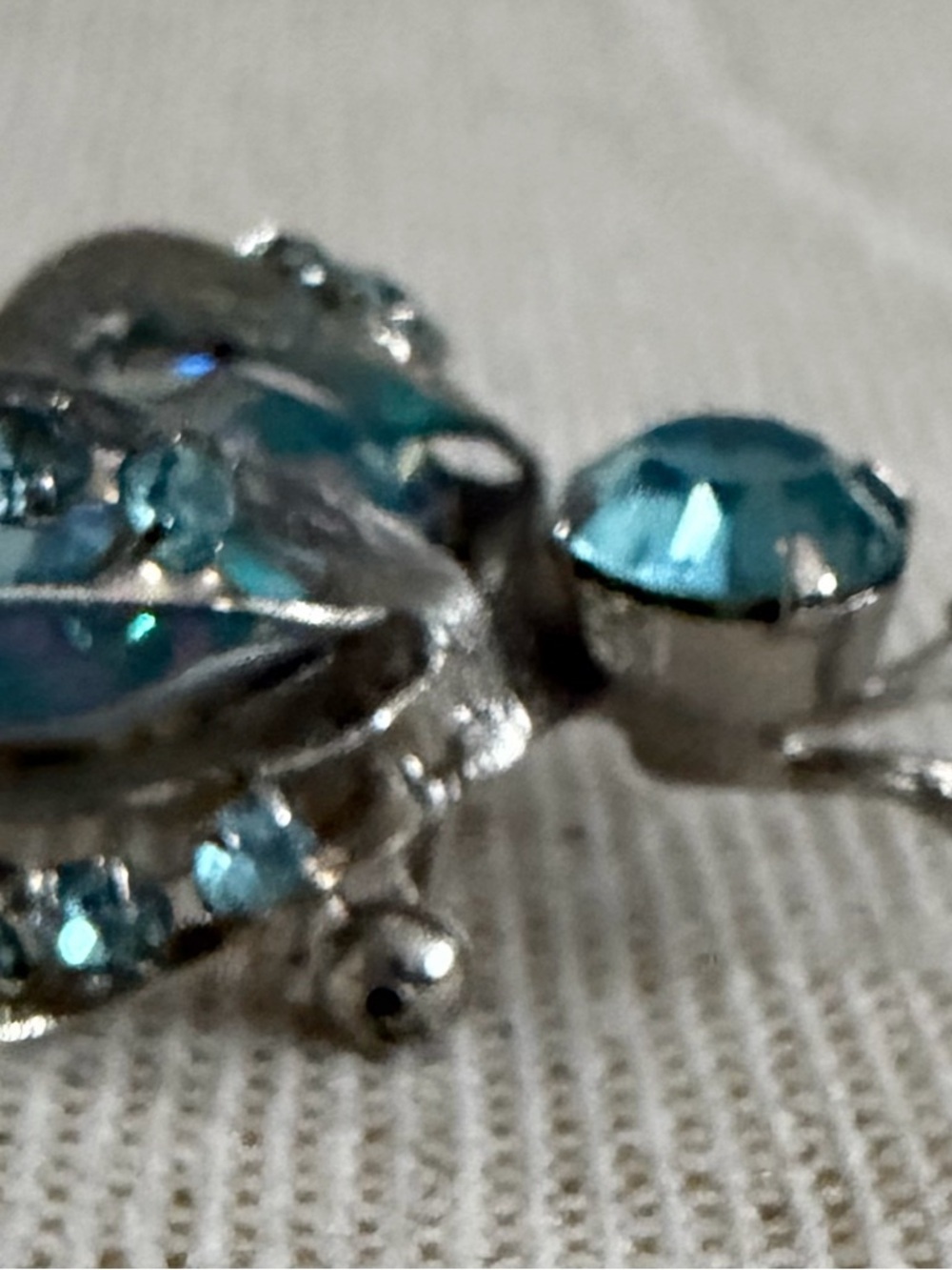 Silver-Tone Blue & Pink Crystal Beetle Brooch - Women Jewelry - Picture 4 of 6